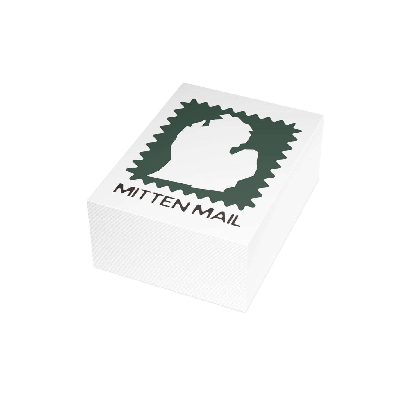 Michigan | Mitten Mail Green Stamp Design | Home State Greeting Card