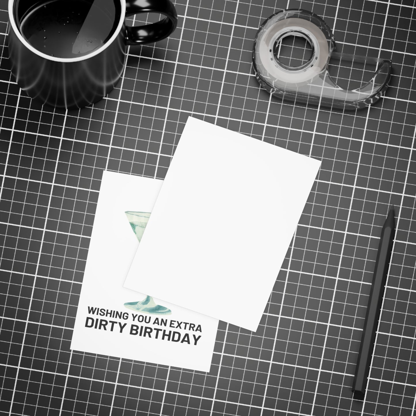 Wishing You an Extra Dirty Birthday | Martini-themed Greeting Card