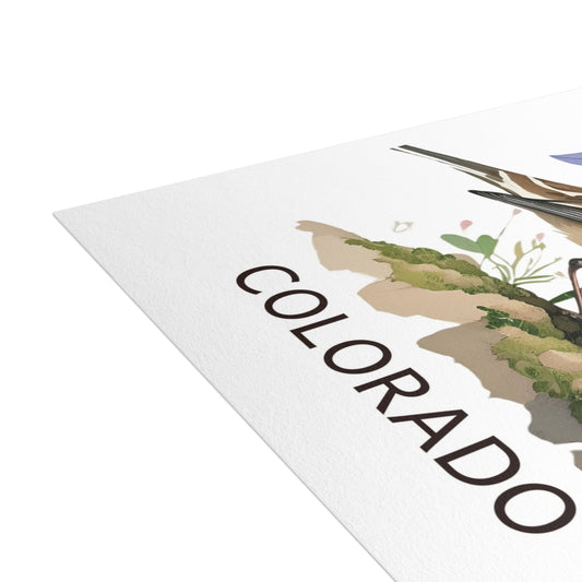 Colorado | Lark Bunting & Rocky Mountain Columbines | Home State Greeting Card