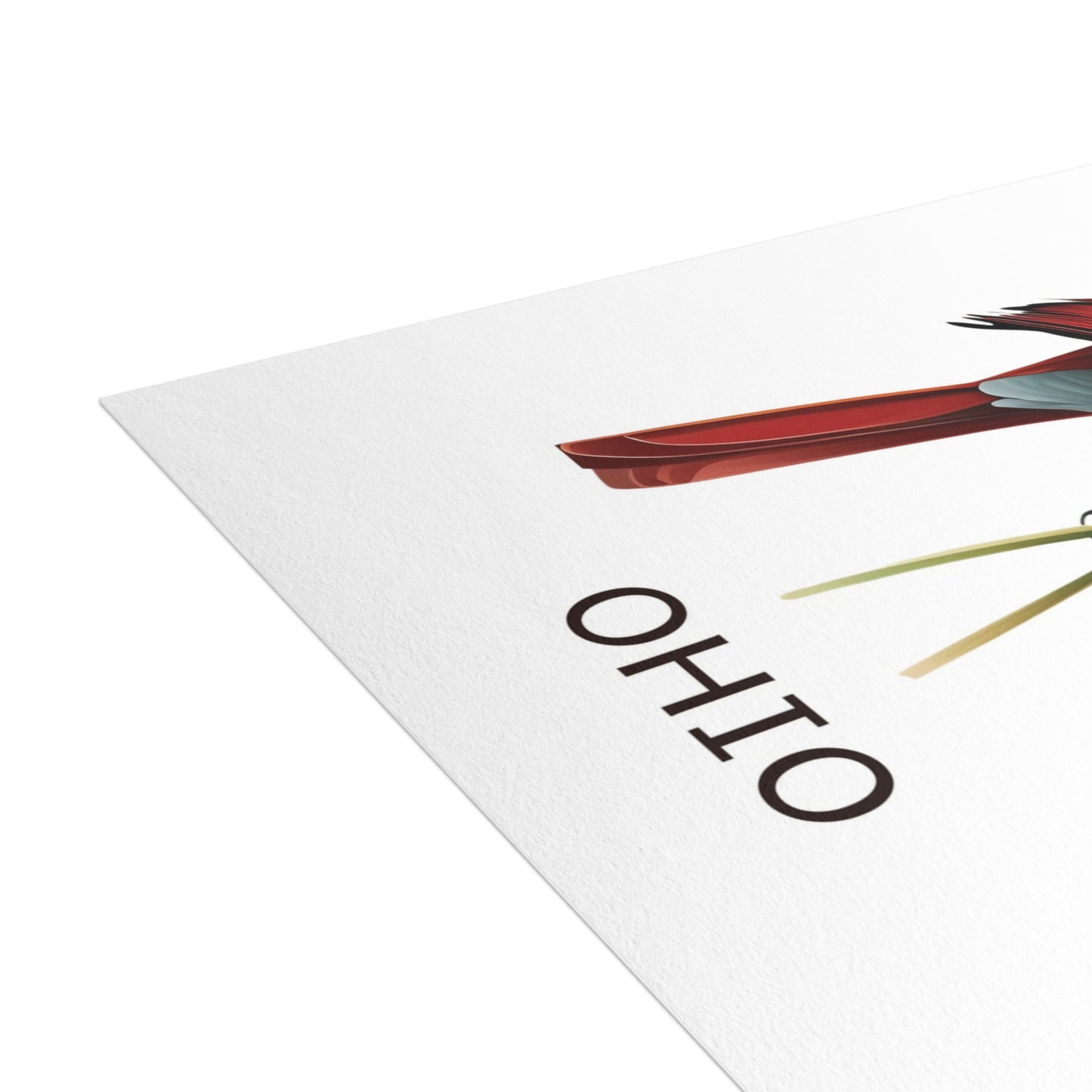 Ohio | Red Cardinal & Carnations | Home State Greeting Card