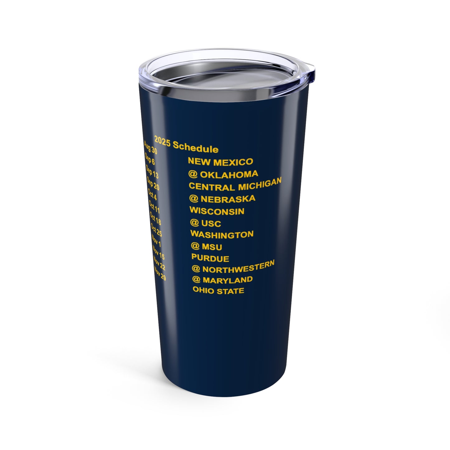Michigan 2025 Schedule Tumbler 20oz
