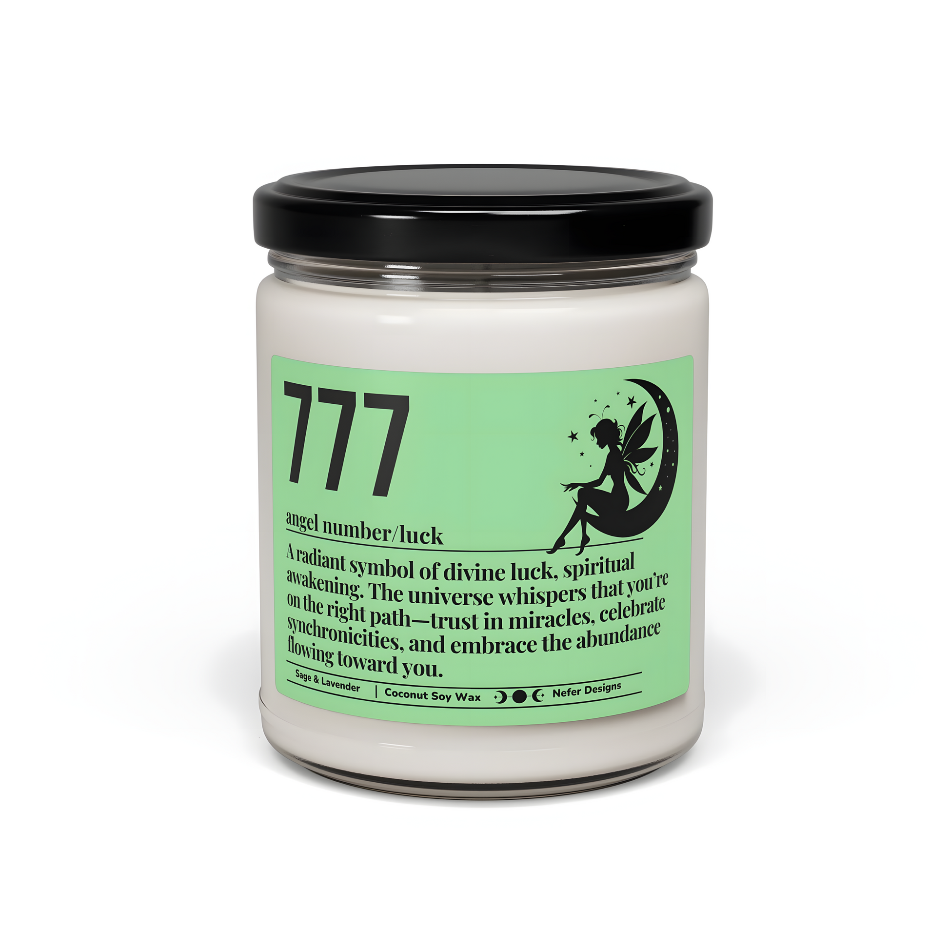 777 Angel Number Candle - Divine Luck & Abundance Spiritual Soy Wax Candle