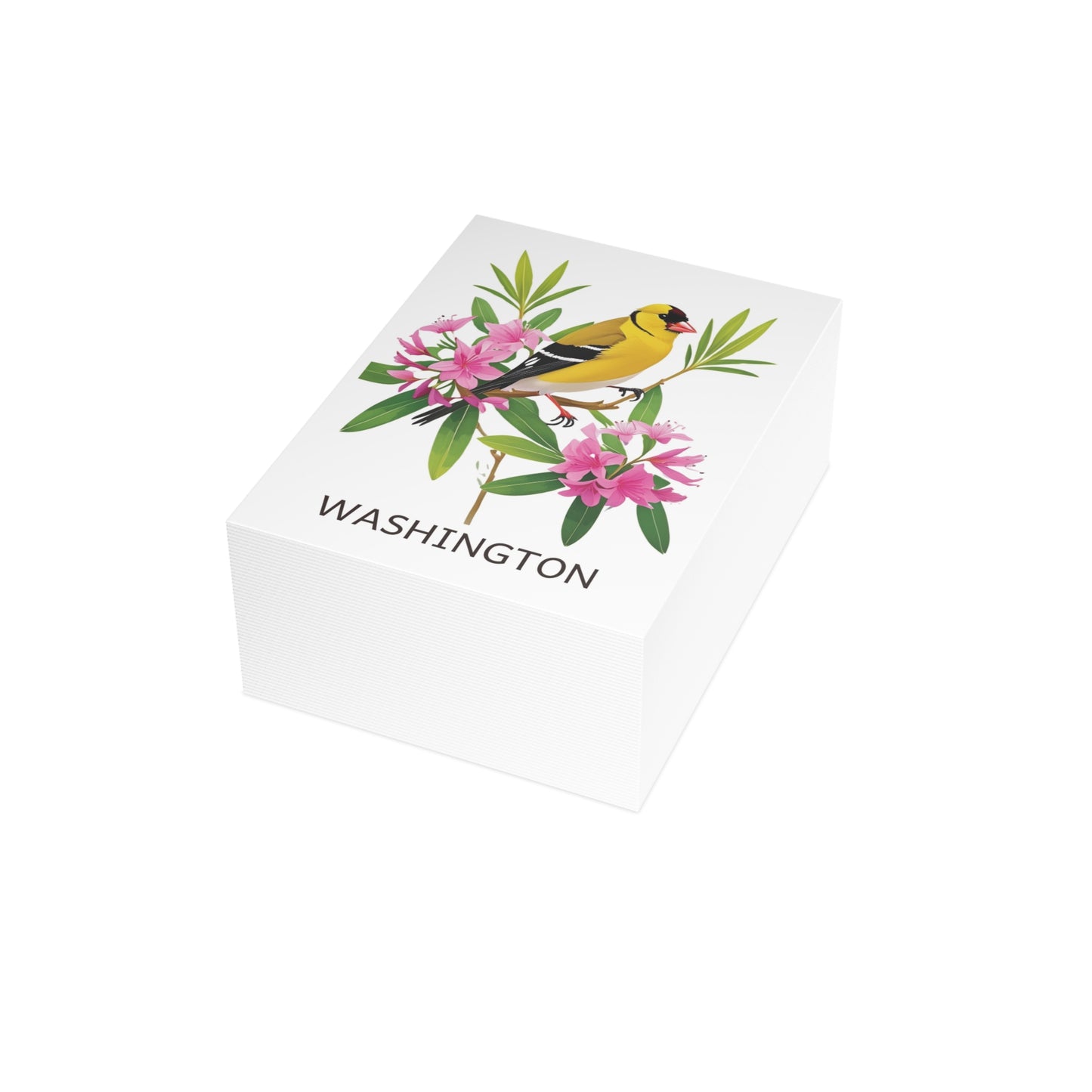 Washington | Goldfinch & Rhododendrons | Home State Greeting Card