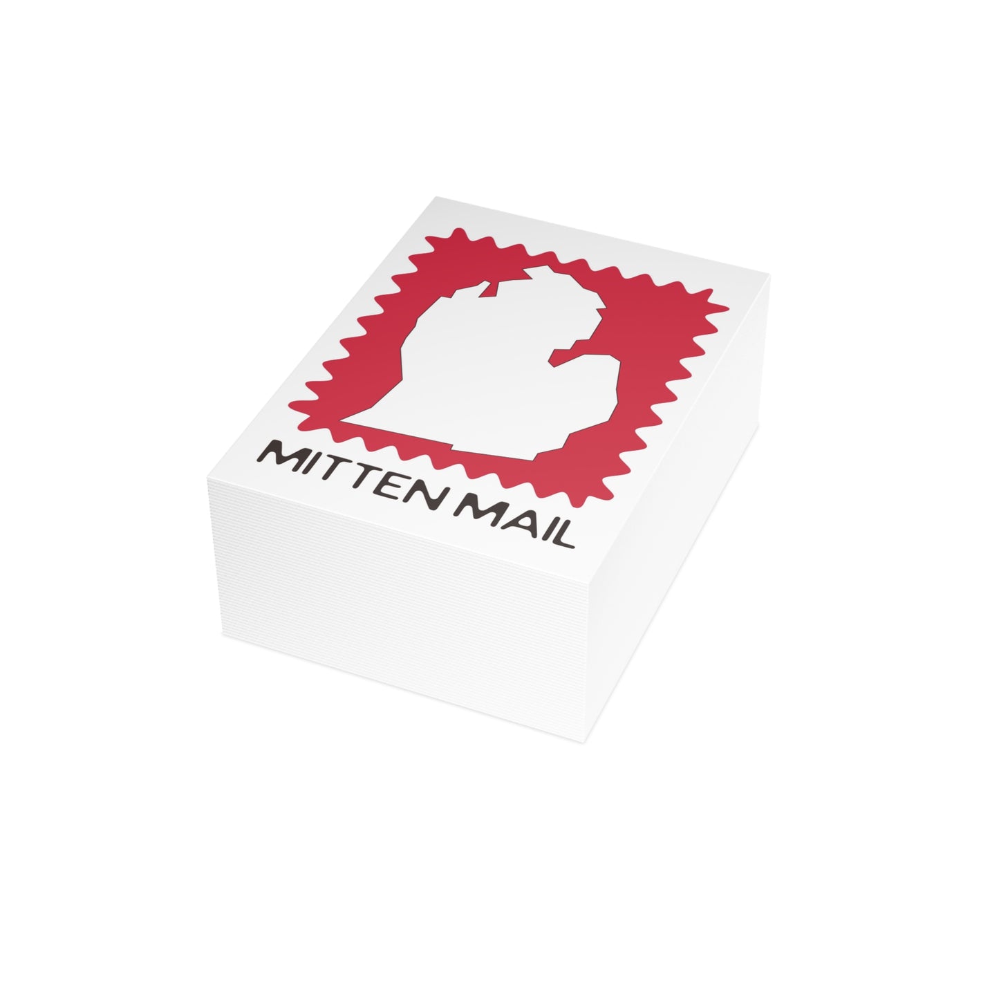 Michigan | Mitten Mail Red Stamp Design | Home State Greeting Card