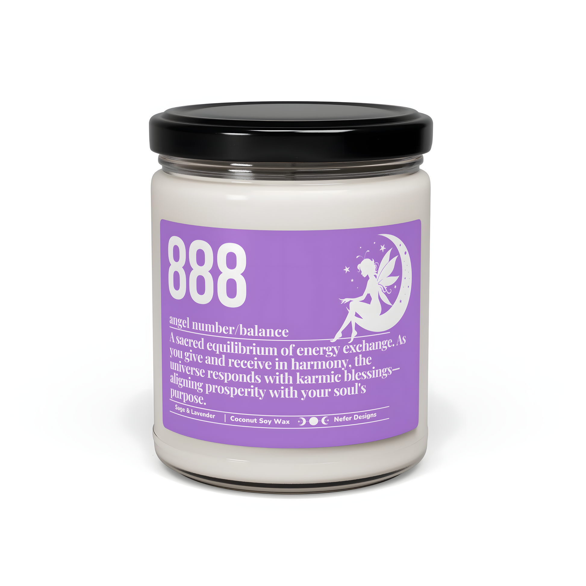 888 Angel Number Candle - Prosperity, Karmic Blessings & Energy Balance Candle