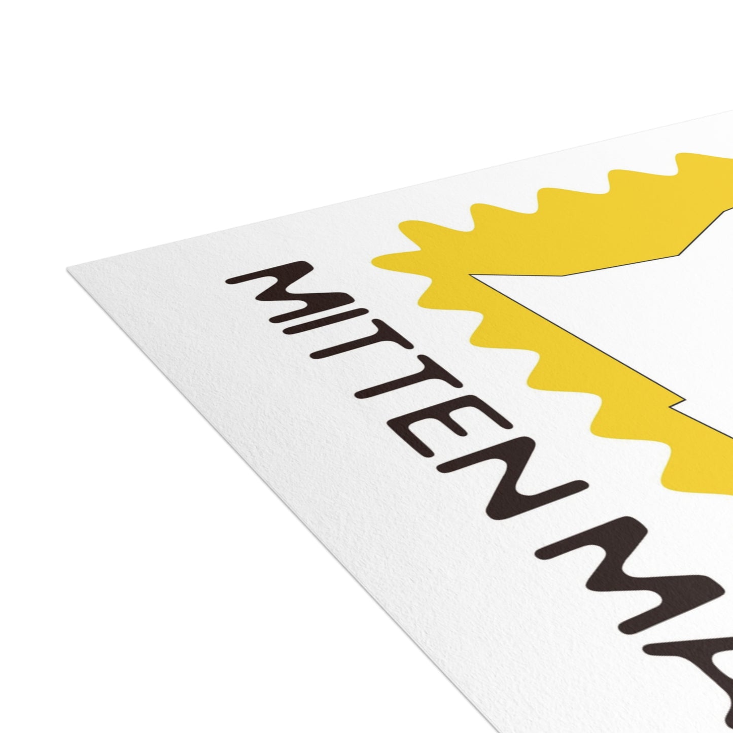 Michigan | Mitten Mail Yellow Stamp Design | Home State Greeting Card