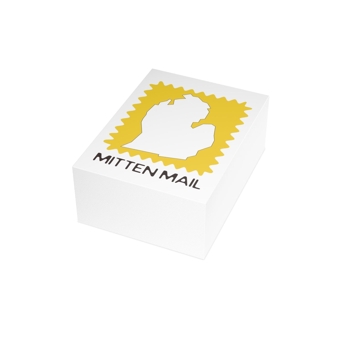 Michigan | Mitten Mail Yellow Stamp Design | Home State Greeting Card