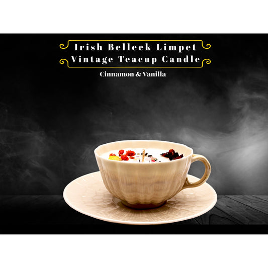 Irish Belleek Limpet Vintage Teacup Candle