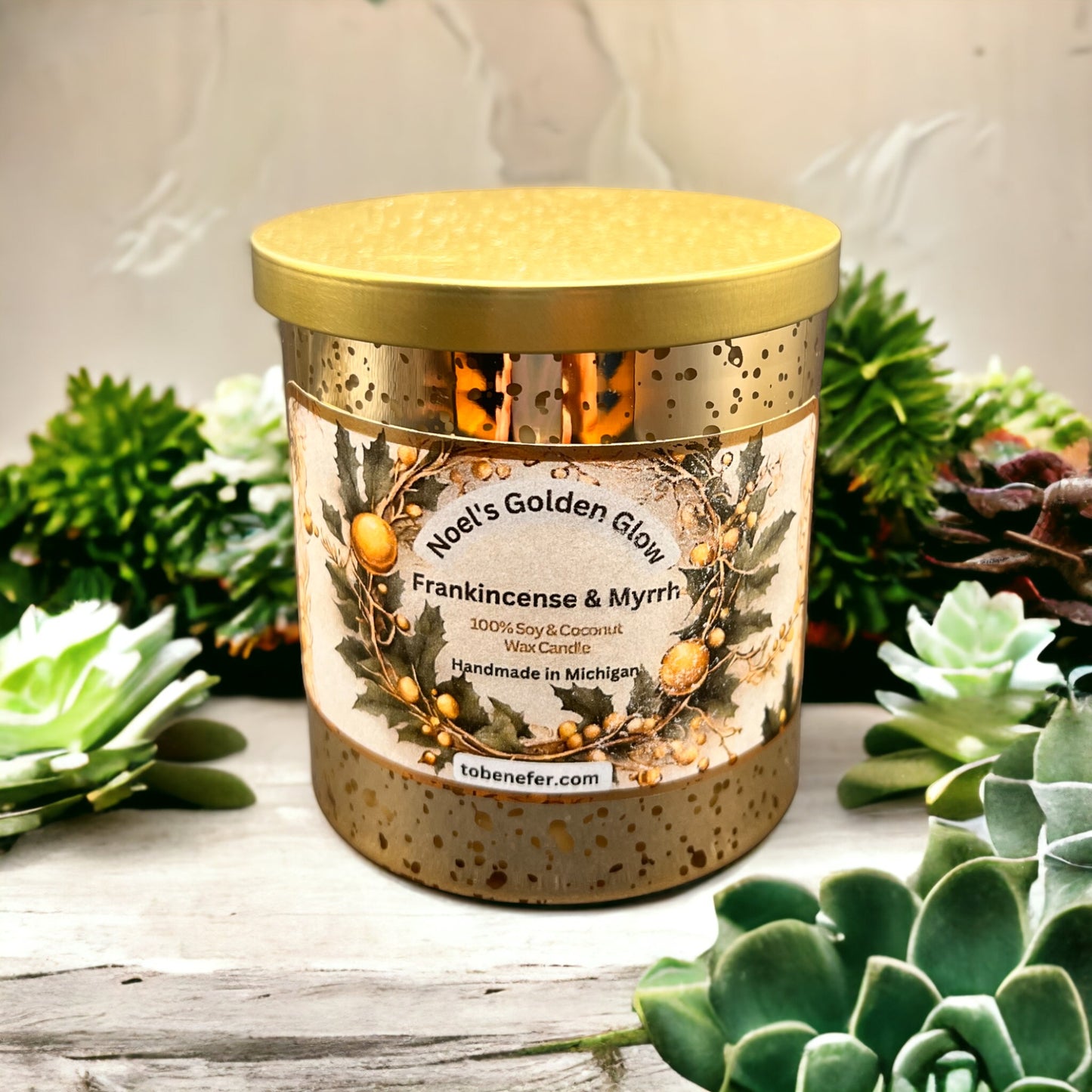 Noel's Golden Glow | Frankincense and Myrrh Soy Candle