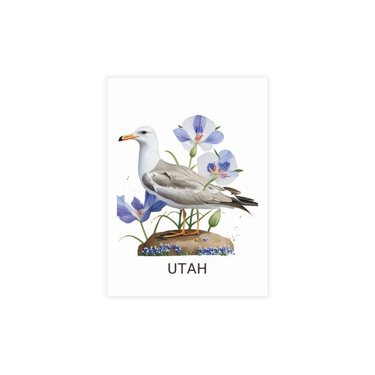 Utah | Gull & White Flowers | Home State Greeting Card