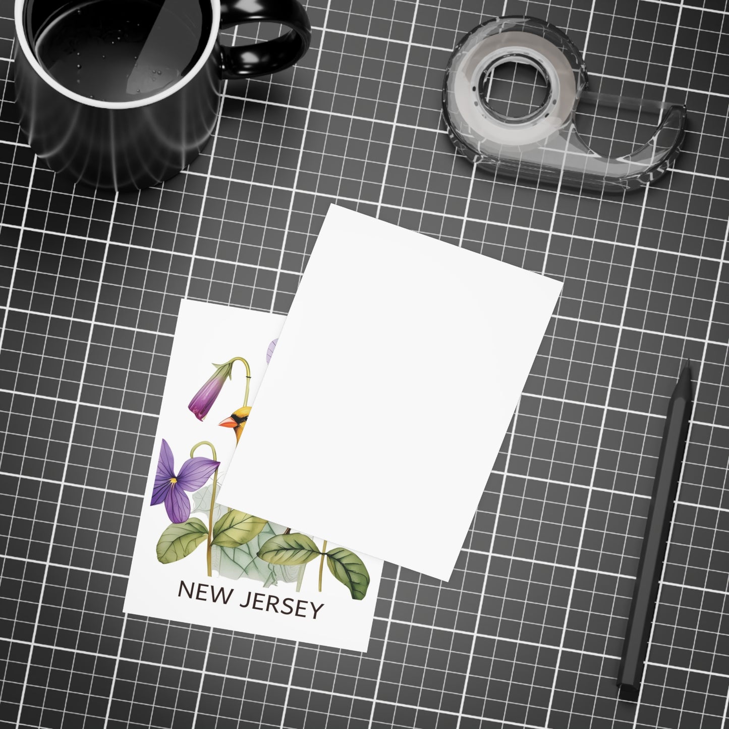 New Jersey | Goldfinch & Violet Flowers | Home State Greeting Card