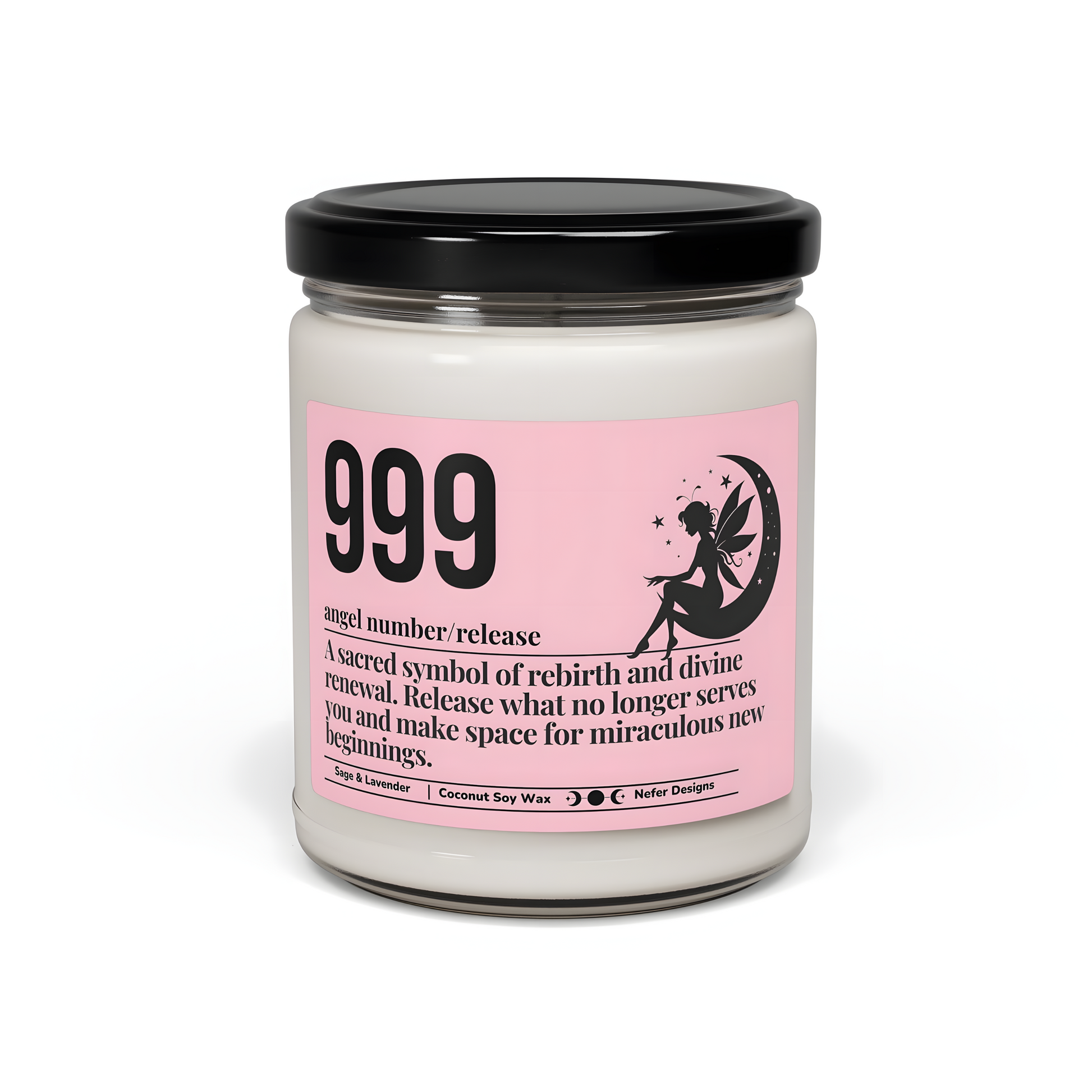999 Angel Number Candle - Rebirth & Divine Renewal Ritual Release Candle