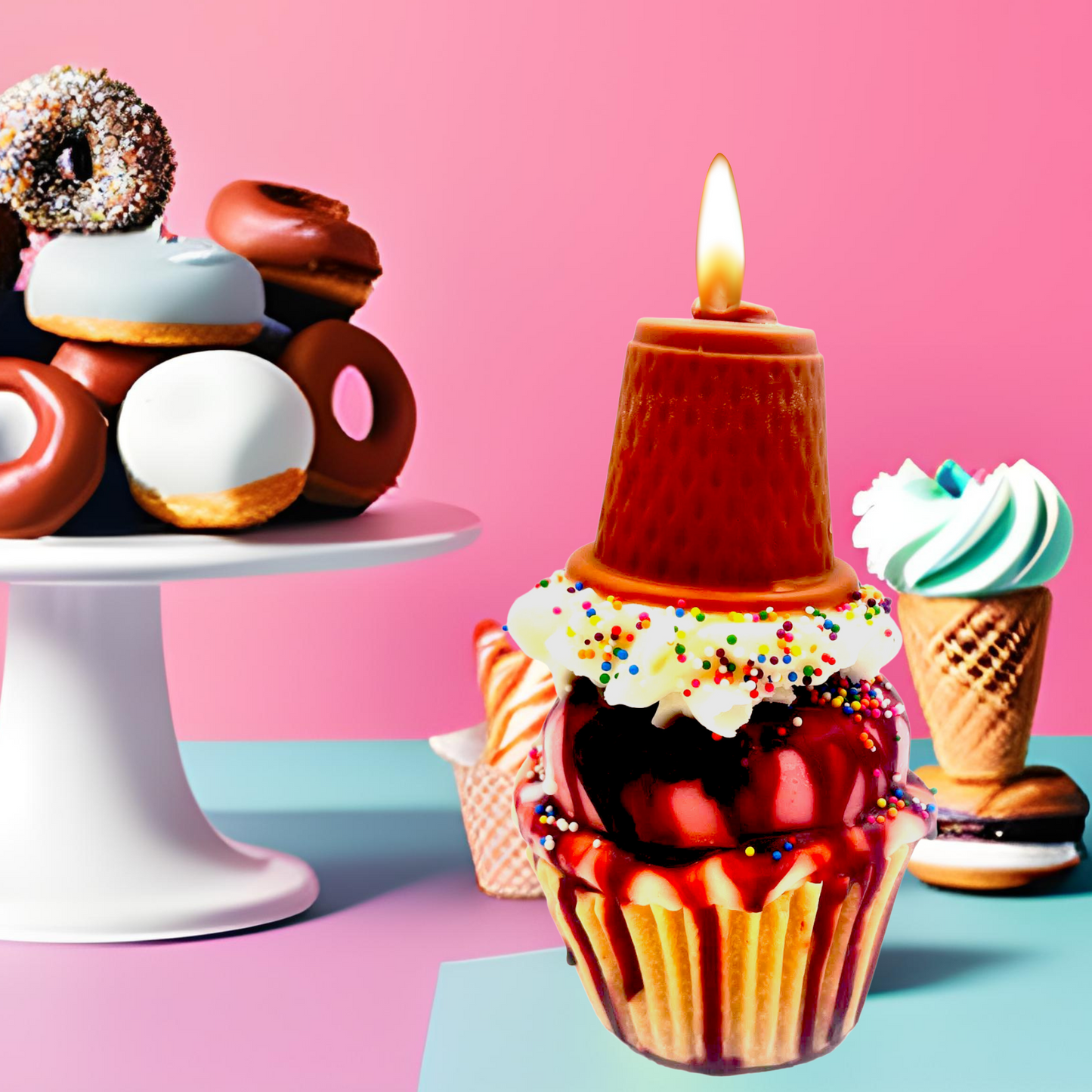 Upside-Down Ice Cream Cupcake Candle | Inverted Delights!