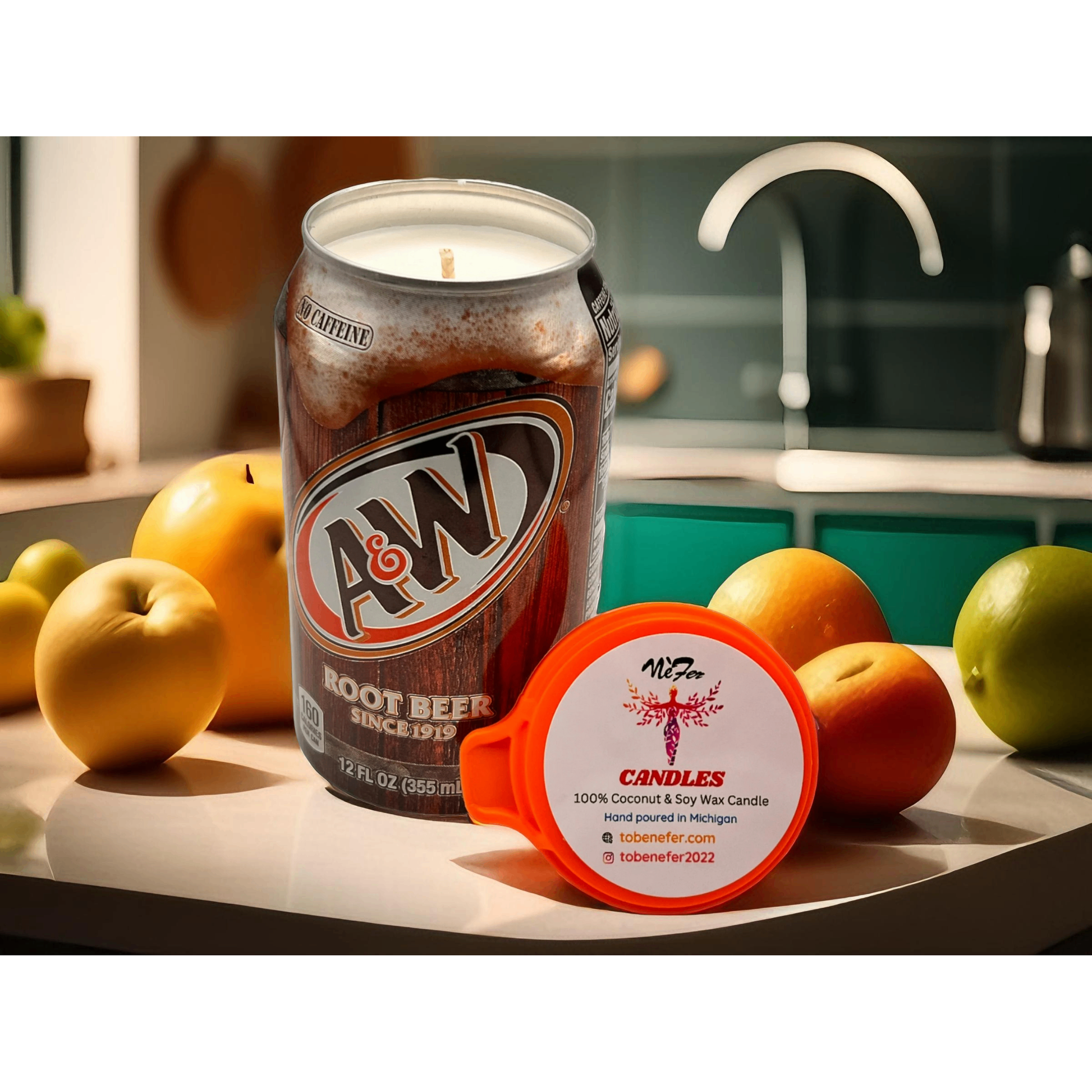 A&W Root Beer Can Candle