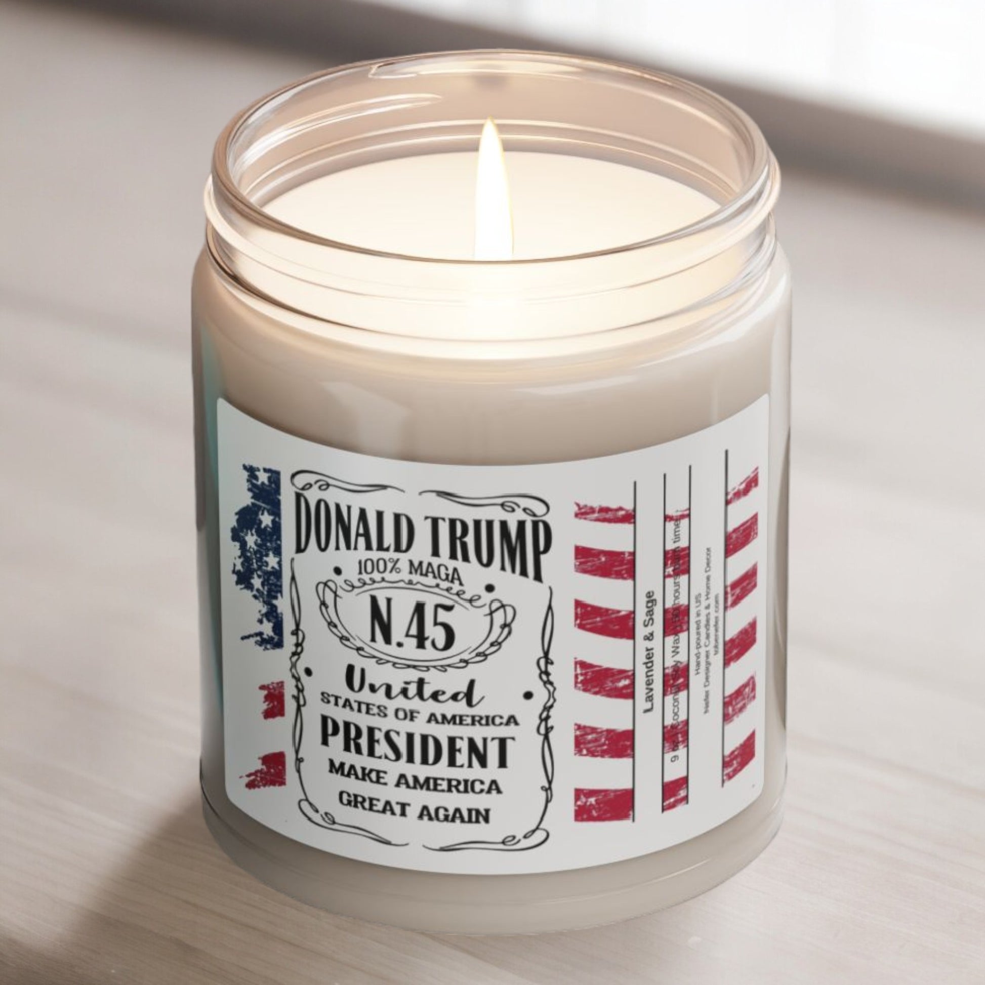 Donald Trump 100 percent maga election candle