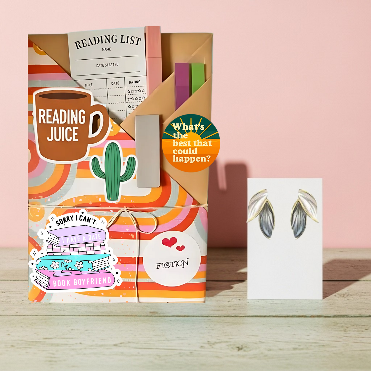 Plot Twist: A Blind Date with a Book & Earrings Gift Set