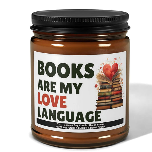 Books are My Love Language Romance Reader Candle | Bookish Gift for Readers