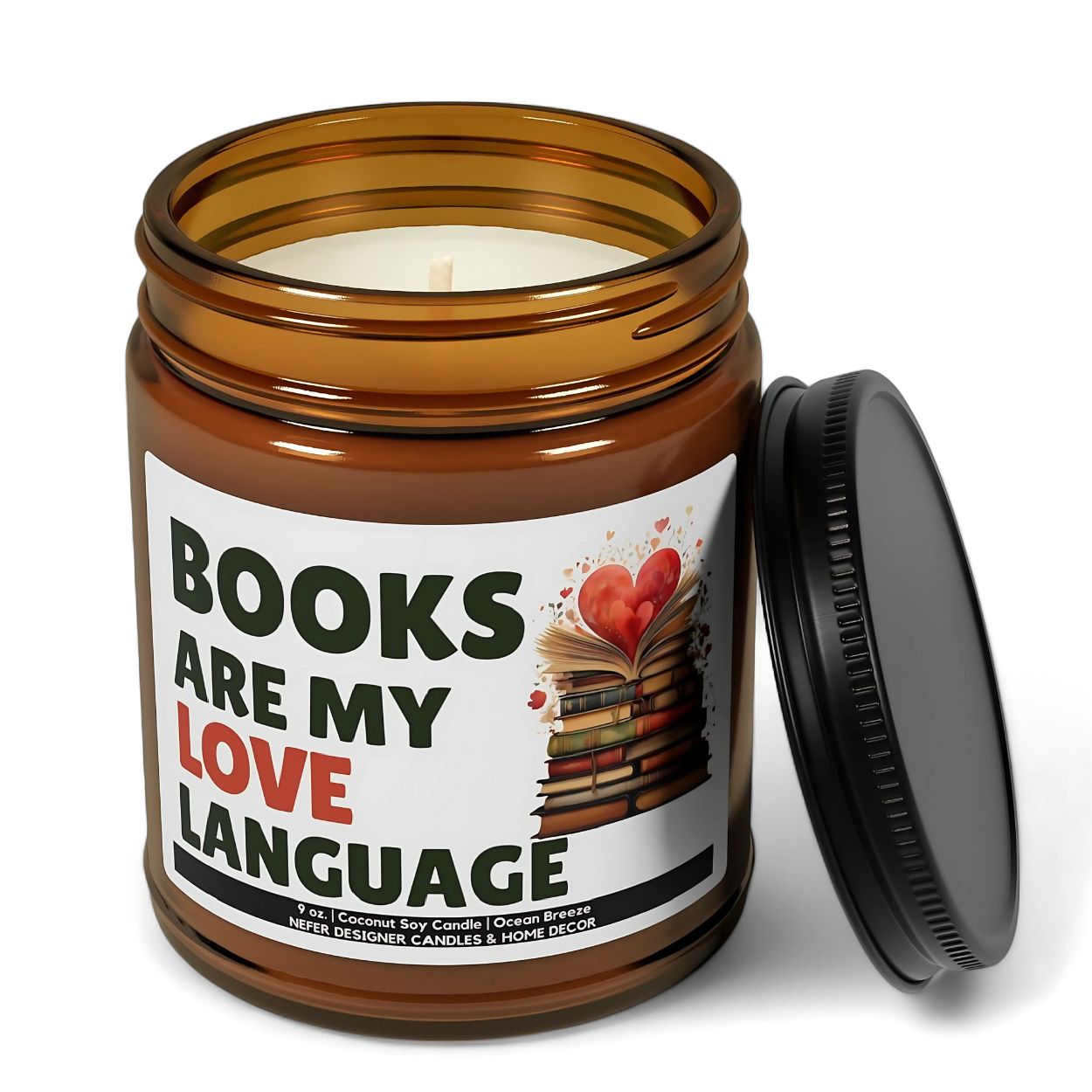 Books are My Love Language Romance Reader Candle | Bookish Gift for Readers