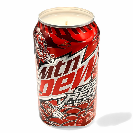 Code Red Mountain Dew Can Candle