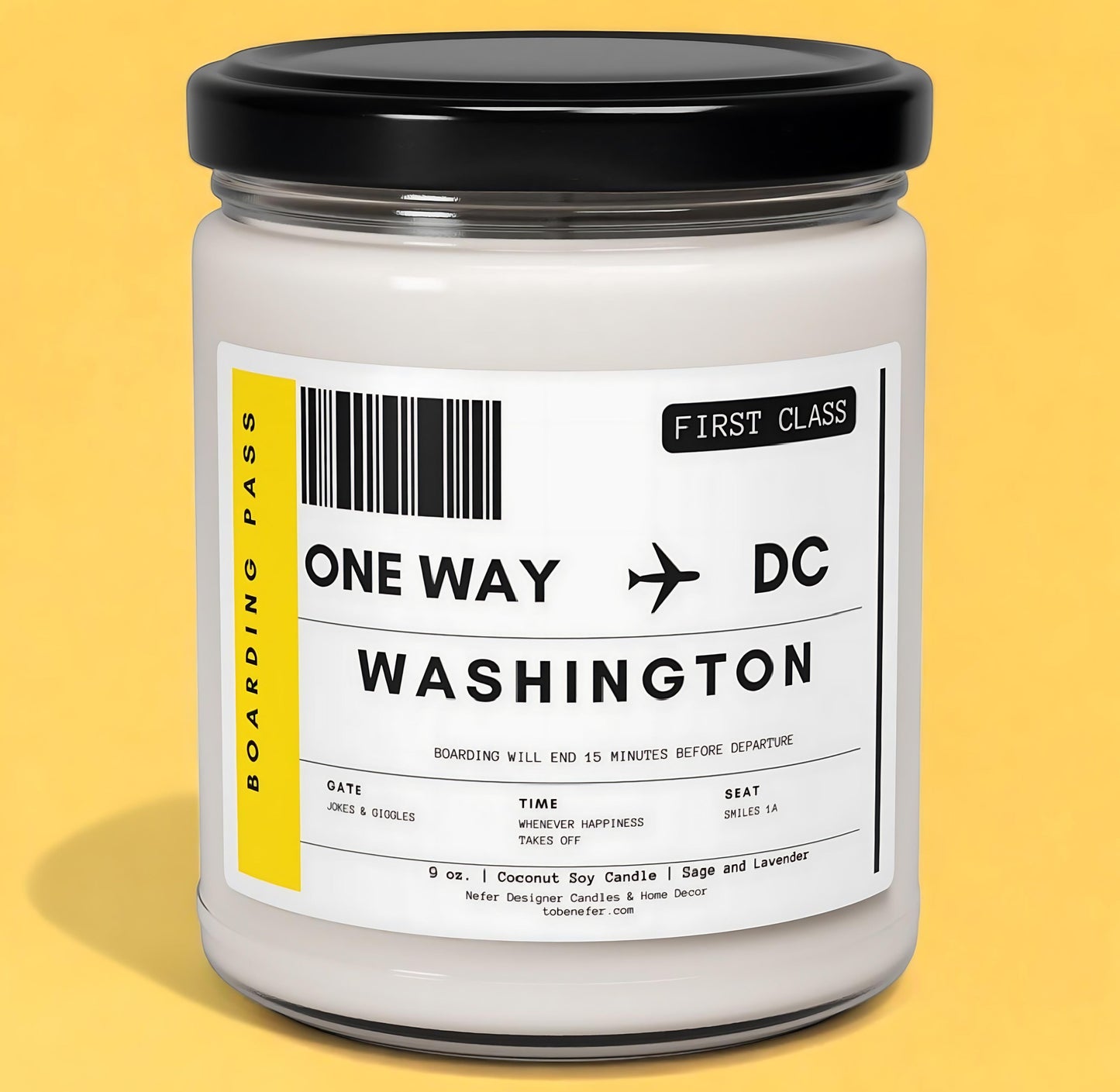 District Columbia Washington state candle