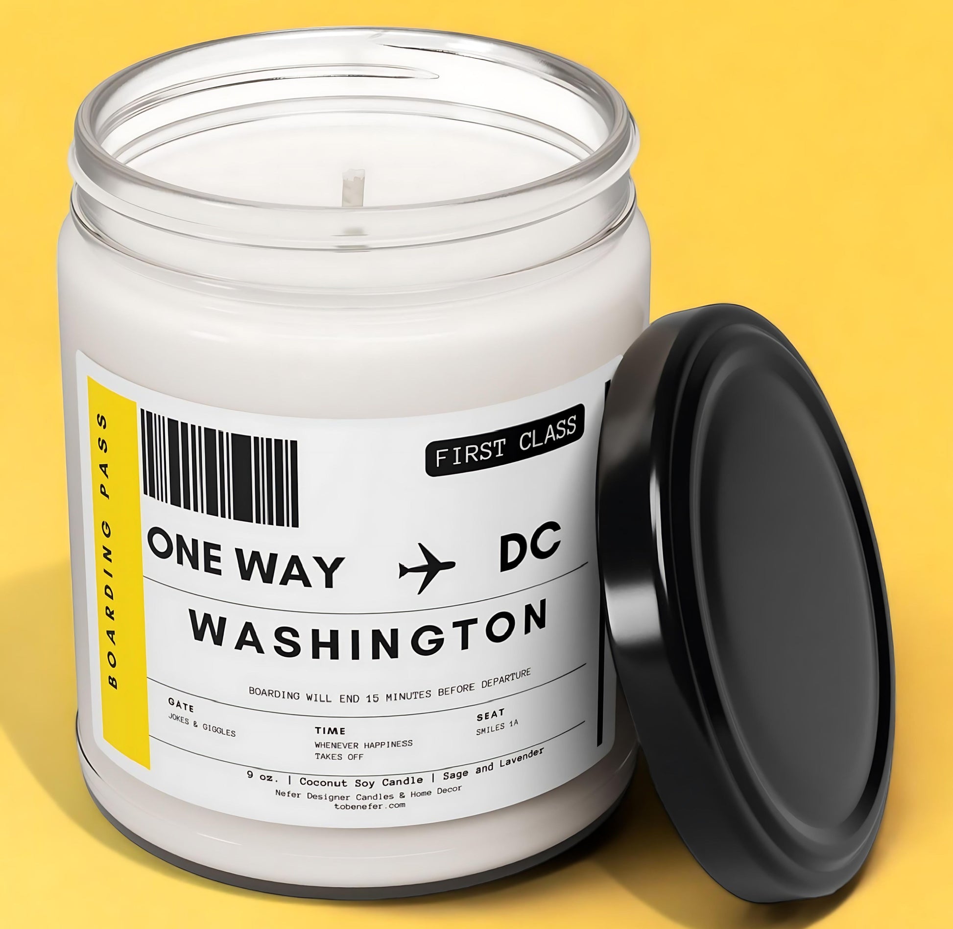 District Columbia Washington state candle