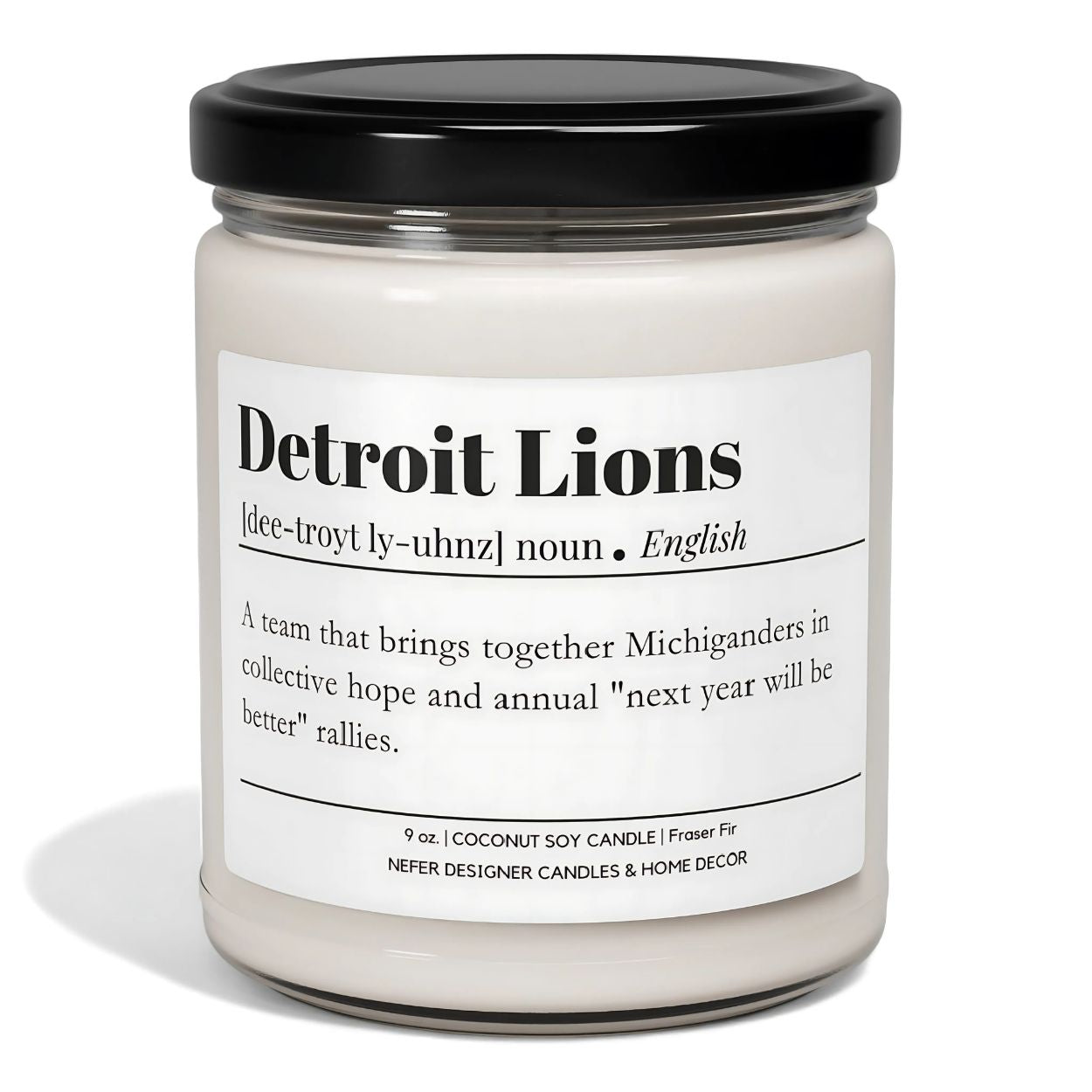 Detroit Lions | Dictionary Definition Candle