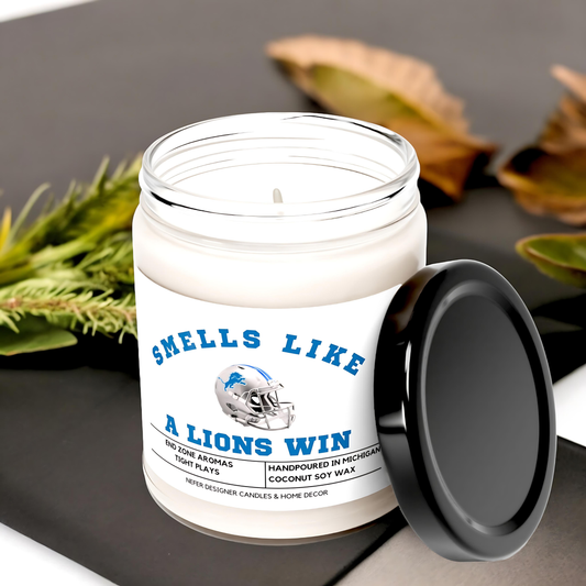 Smells Like a Detroit Lions Win - Detroit Lucky Game Day Candle