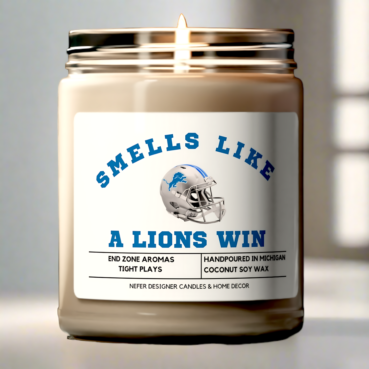 Smells Like a Detroit Lions Win - Detroit Lucky Game Day Candle