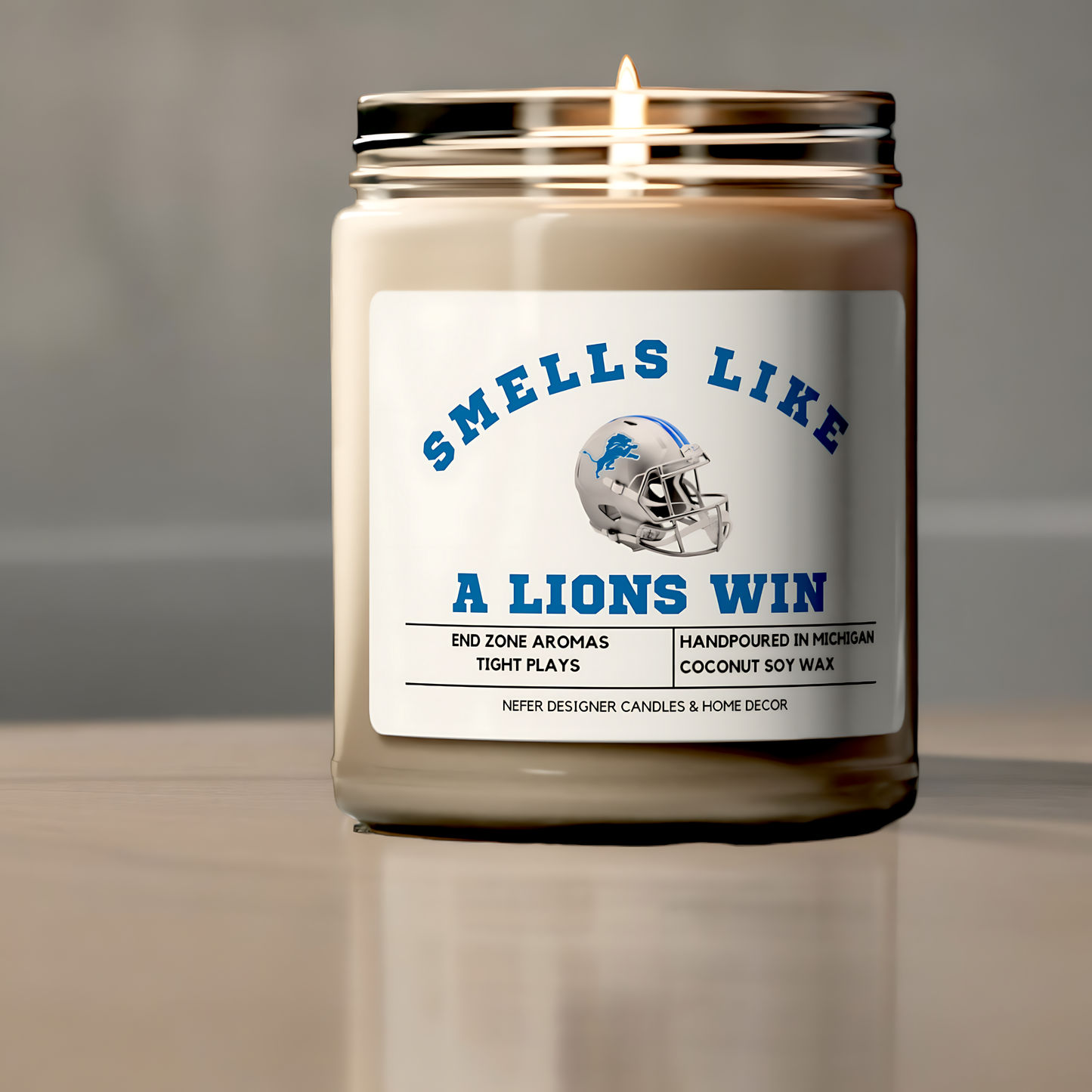 Smells Like a Detroit Lions Win - Detroit Lucky Game Day Candle