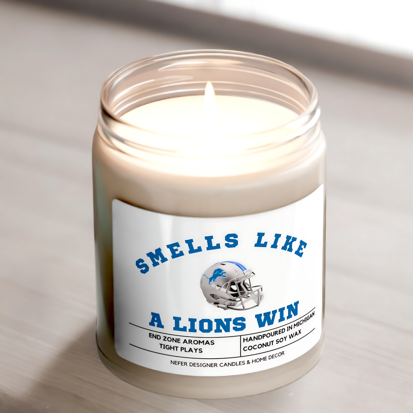 Smells Like a Detroit Lions Win - Detroit Lucky Game Day Candle