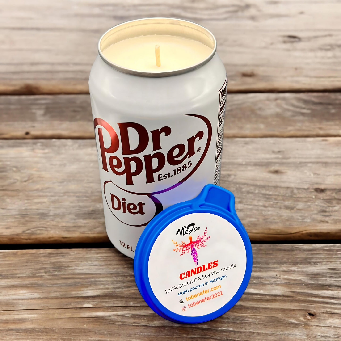 Diet Dr Pepper Can Candle