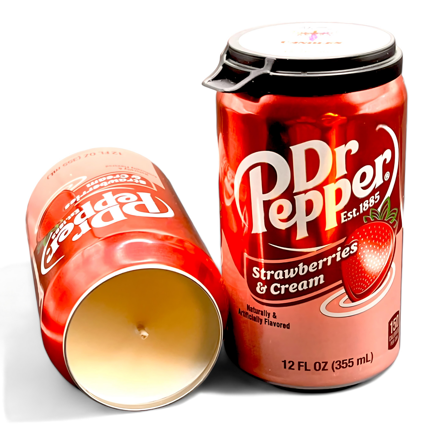Dr Pepper Strawberries & Creme Can Candle