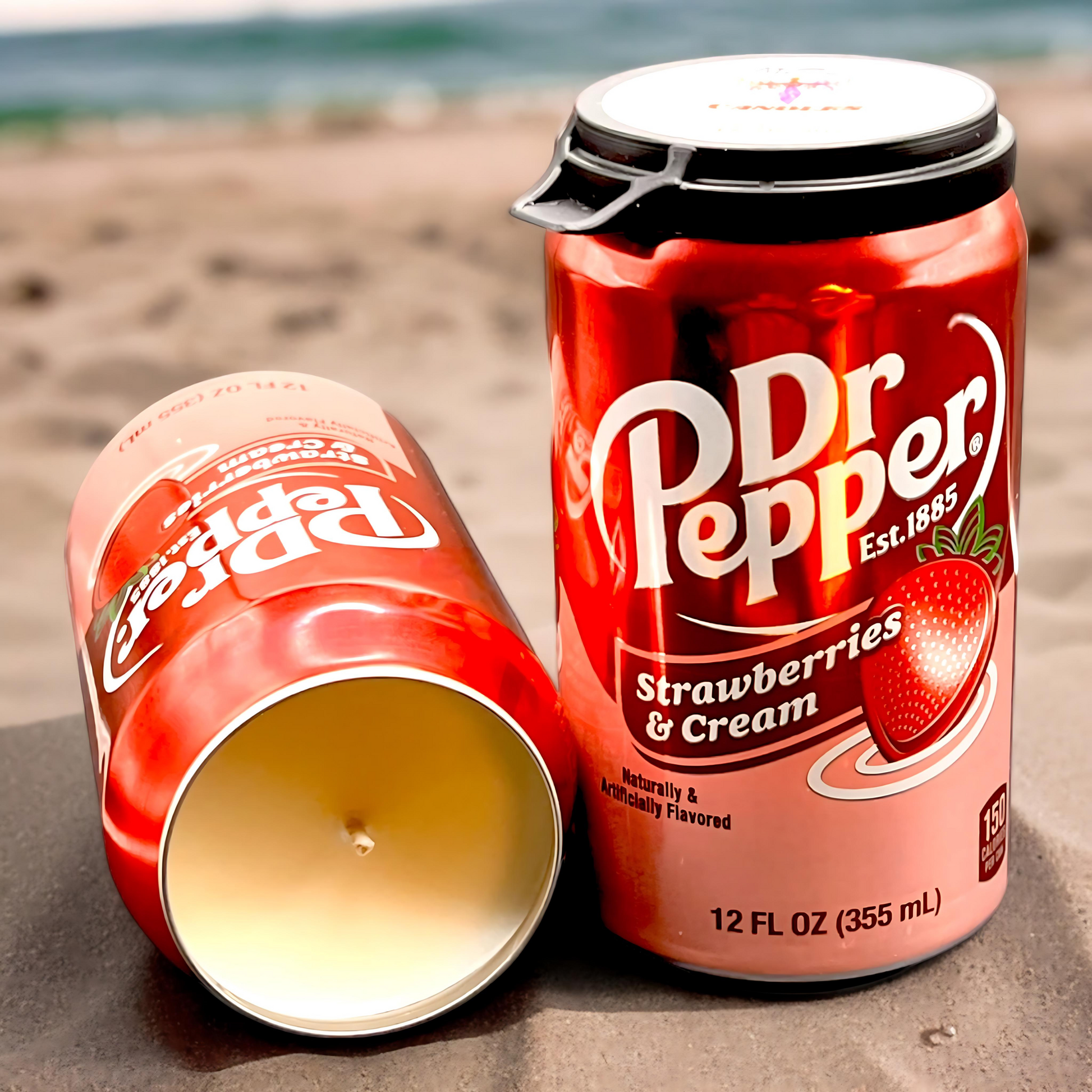 Dr Pepper Strawberries & Creme Can Candle