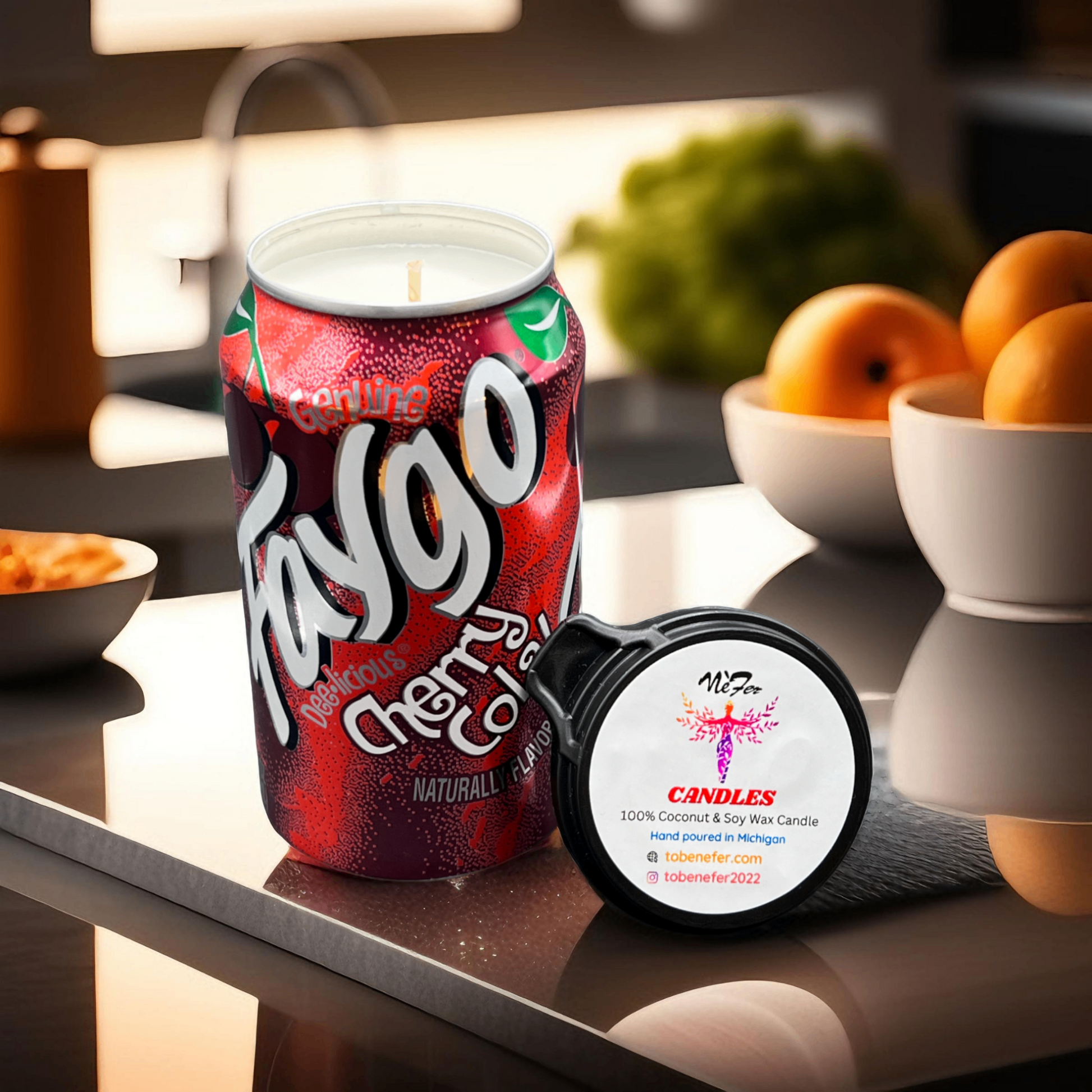 Faygo Cherry Cola Can Candle