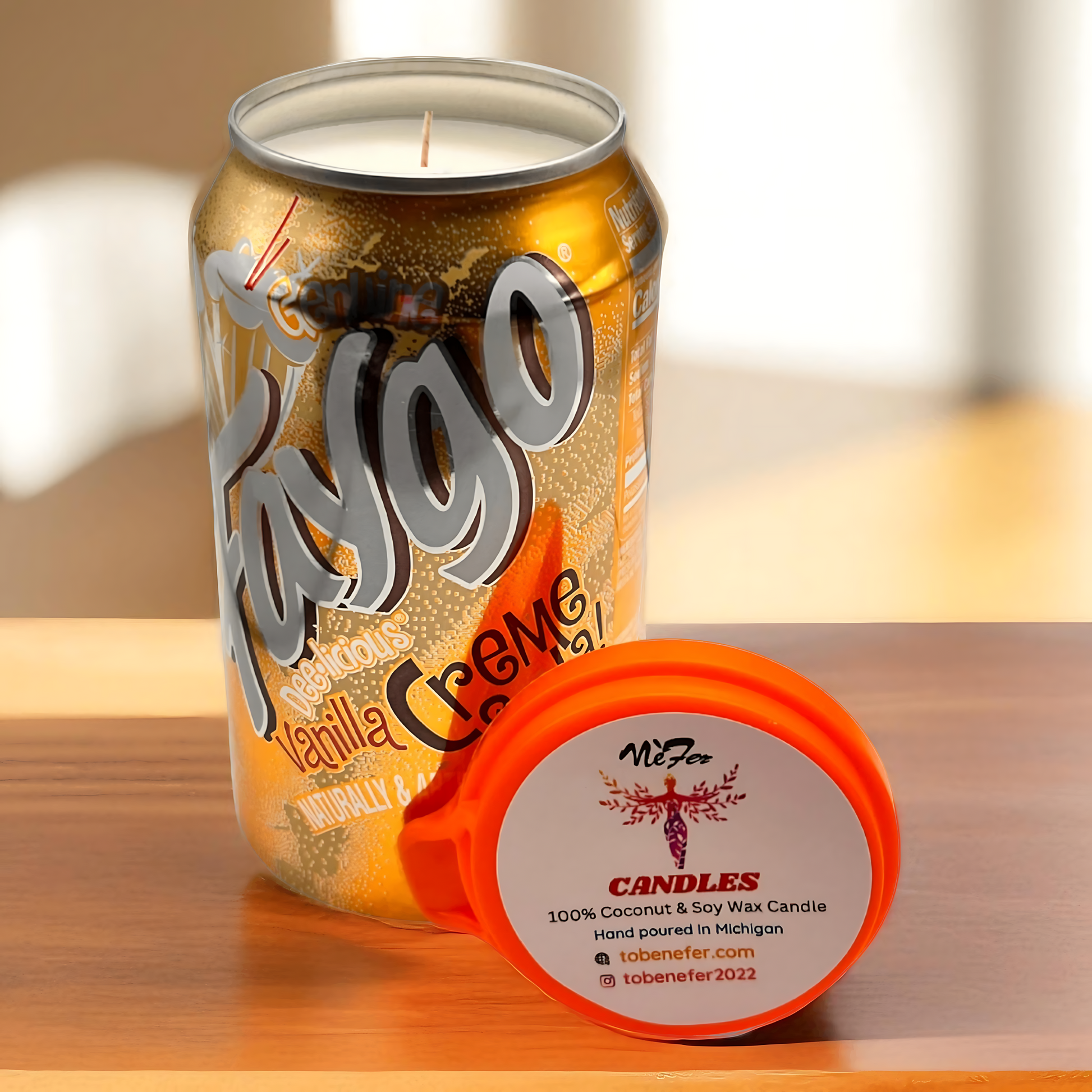 Faygo Creme Soda Can Candle