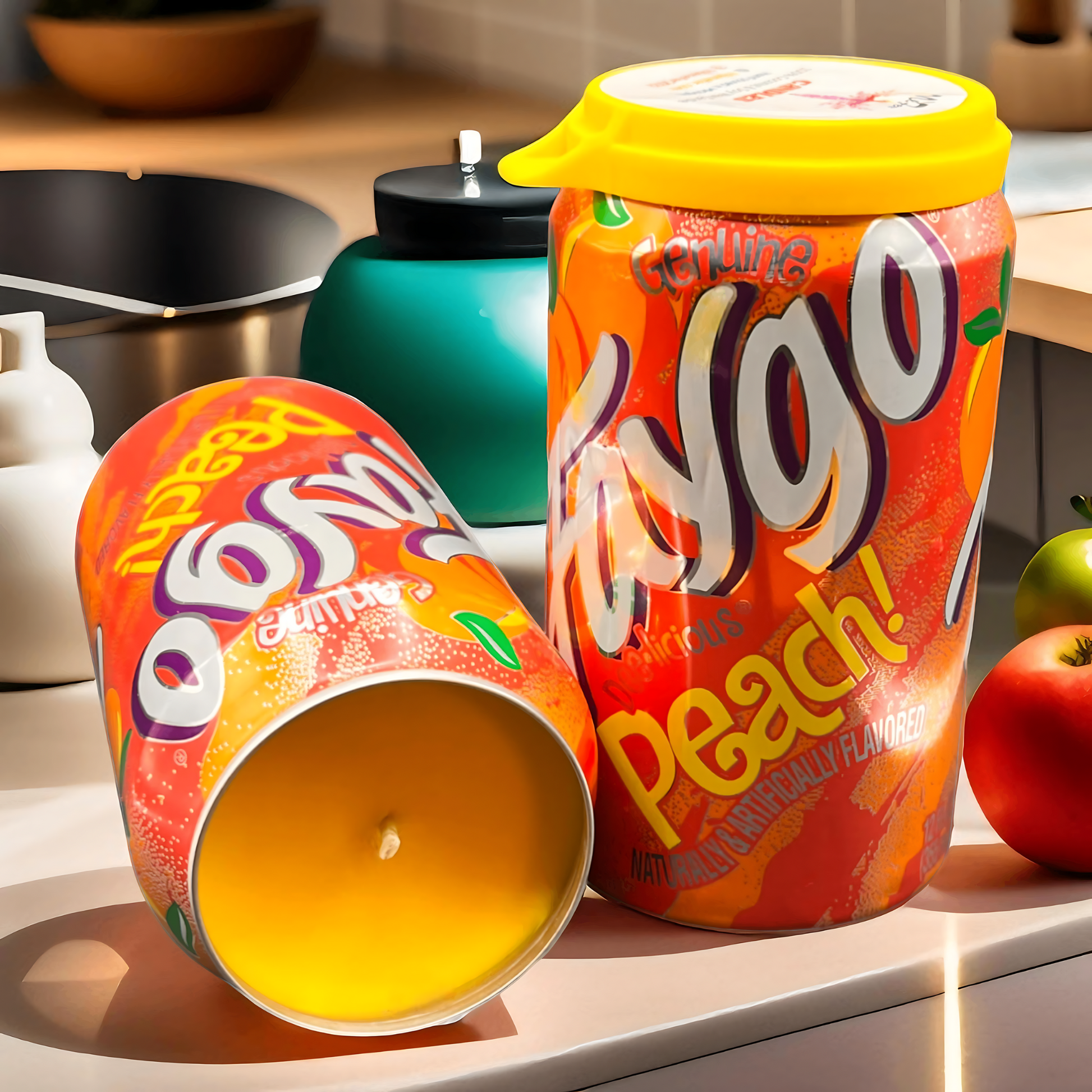 Faygo Peach Can Candle