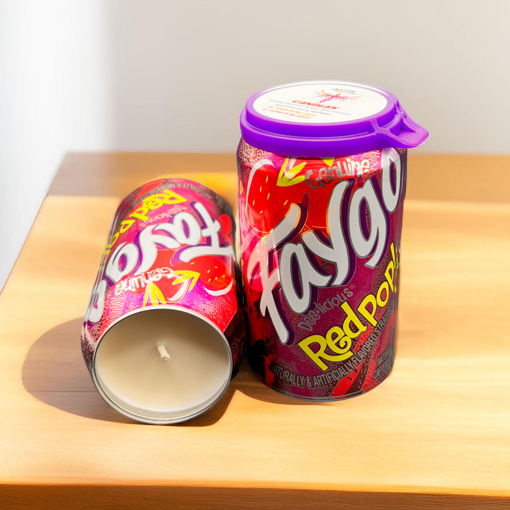 Faygo Red Pop Can Candle