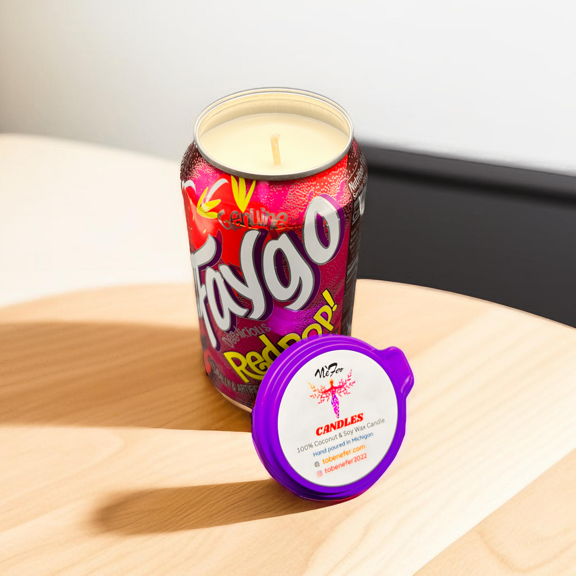 Faygo Red Pop Can Candle
