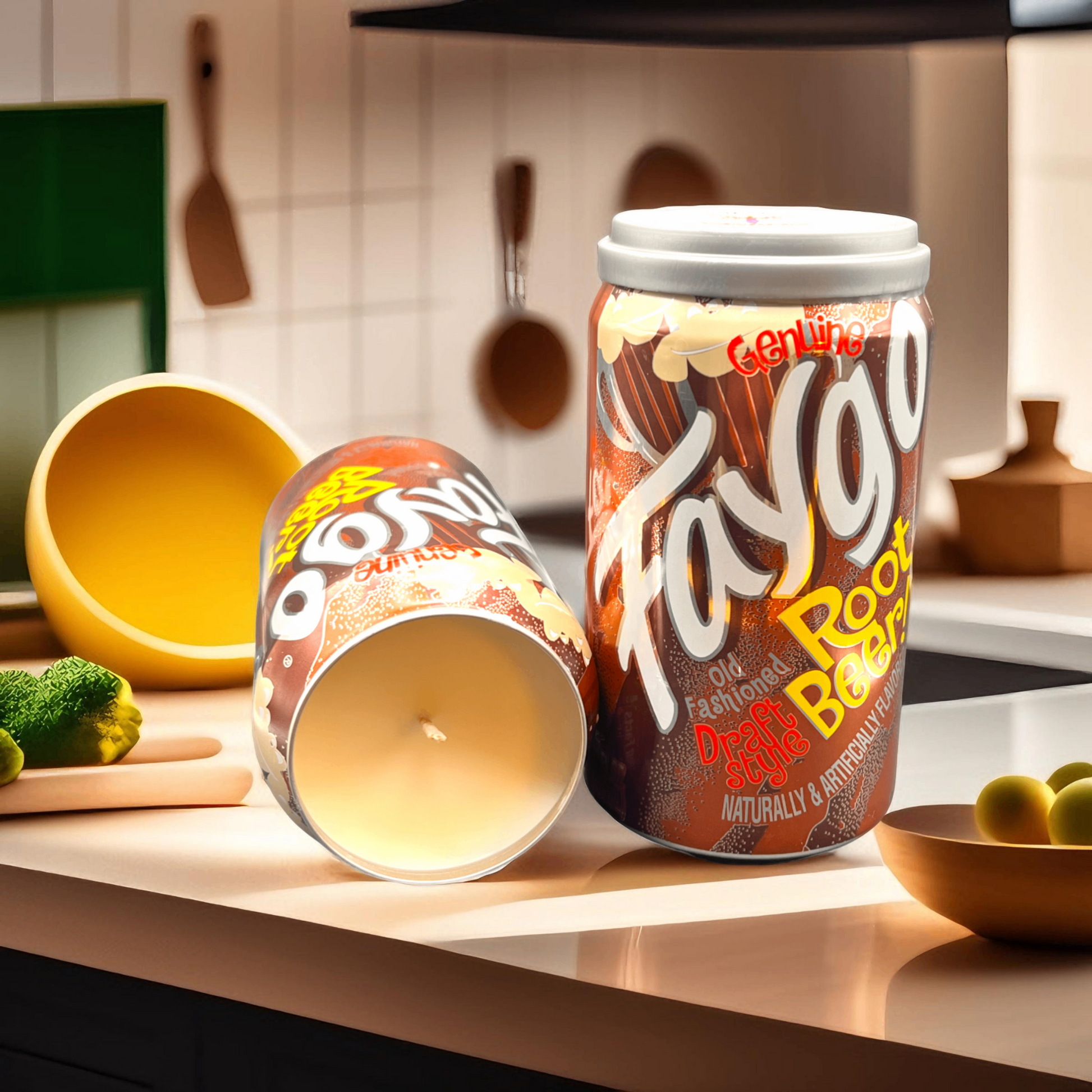 Faygo Root Beer Can Candle