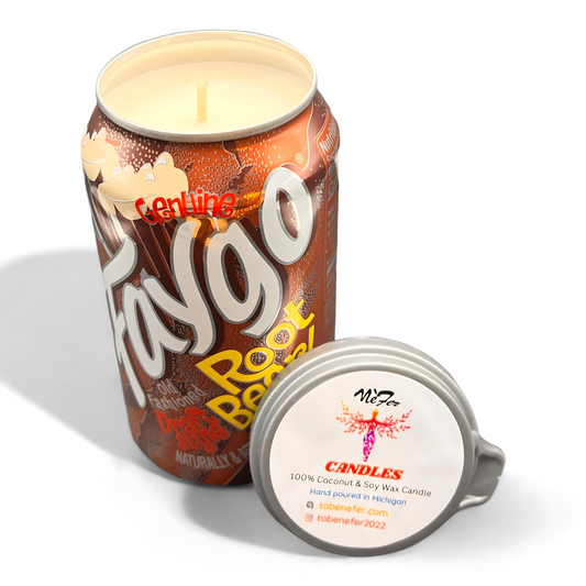 Faygo Root Beer Can Candle