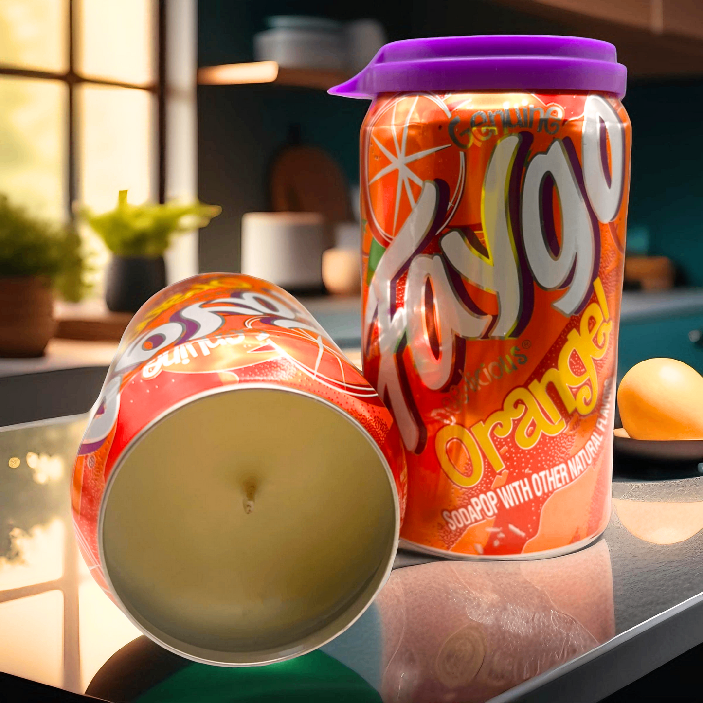 Faygo Orange Can Candle
