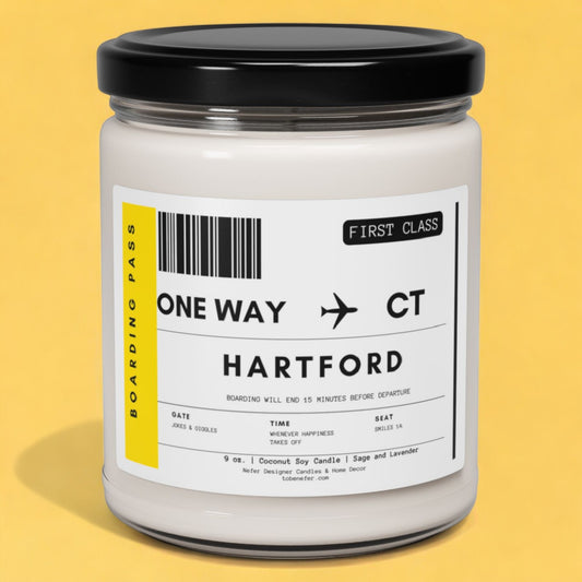 Connecticut Hartford state candle 