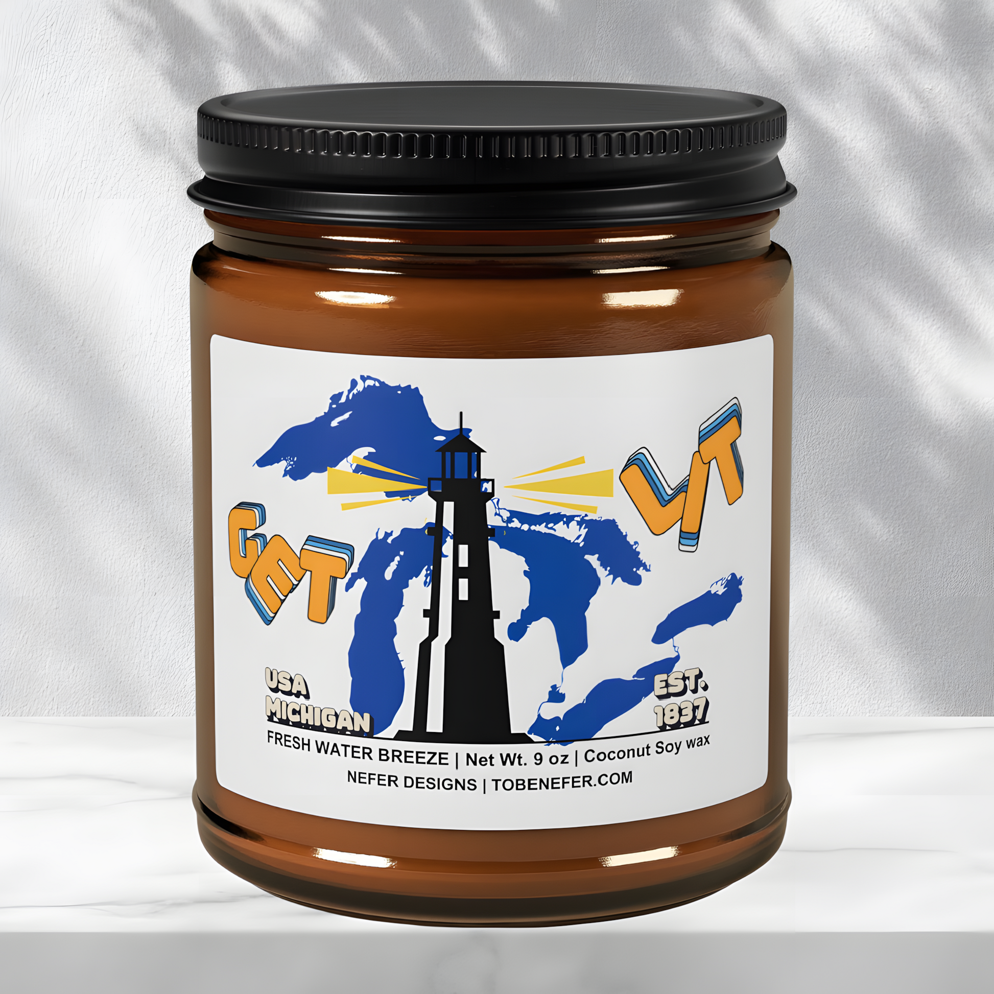 Est. 1837 Michigan soy candle - coconut wax, lake-inspired scent