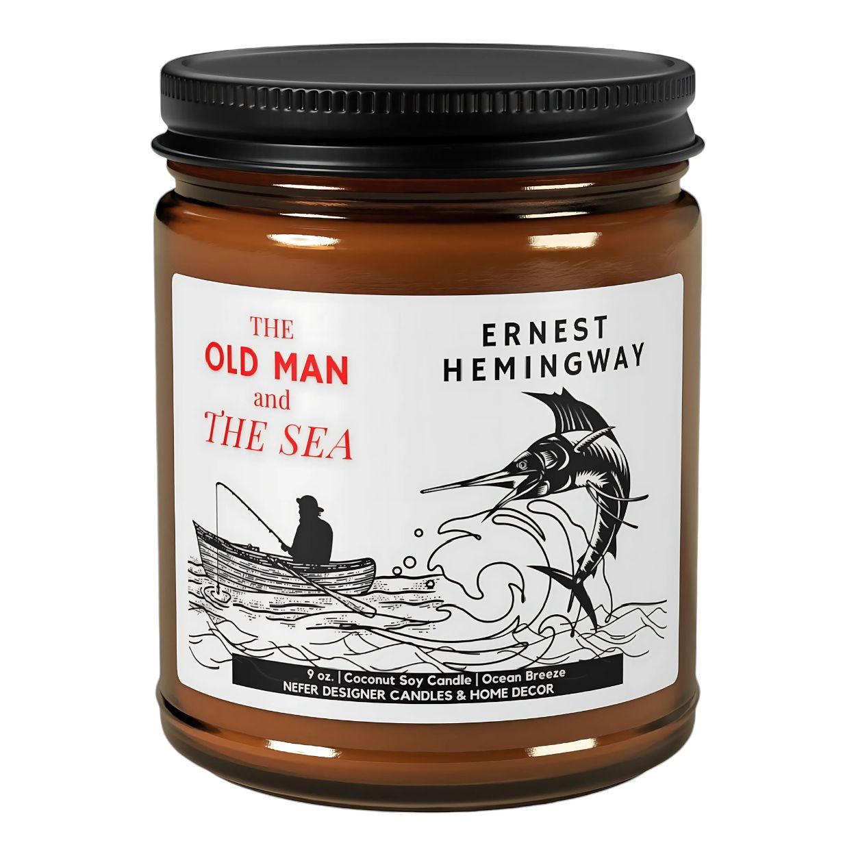 The Oldman and the sea Hemingway book candle 