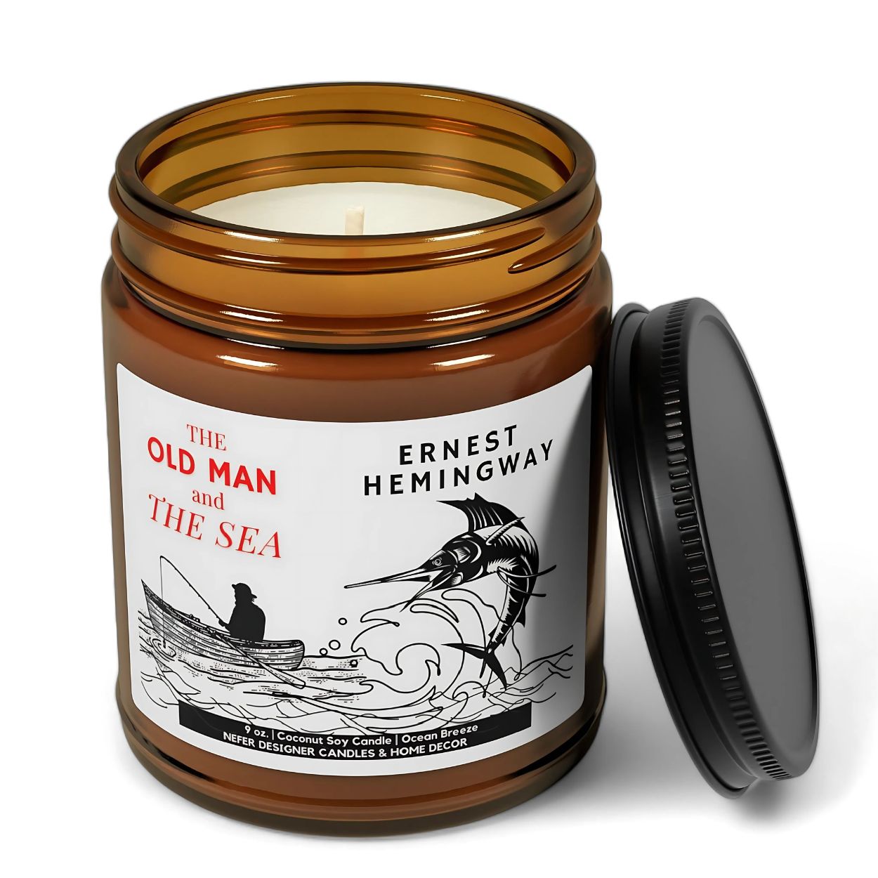 The Oldman and the sea Hemingway book candle 