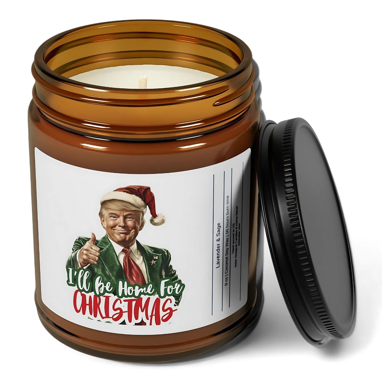 I Will be at Home for Christmas Donal Trump Candle | Election Candles