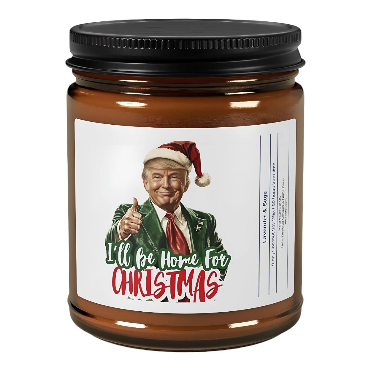 I Will be at Home for Christmas Donal Trump Candle | Election Candles