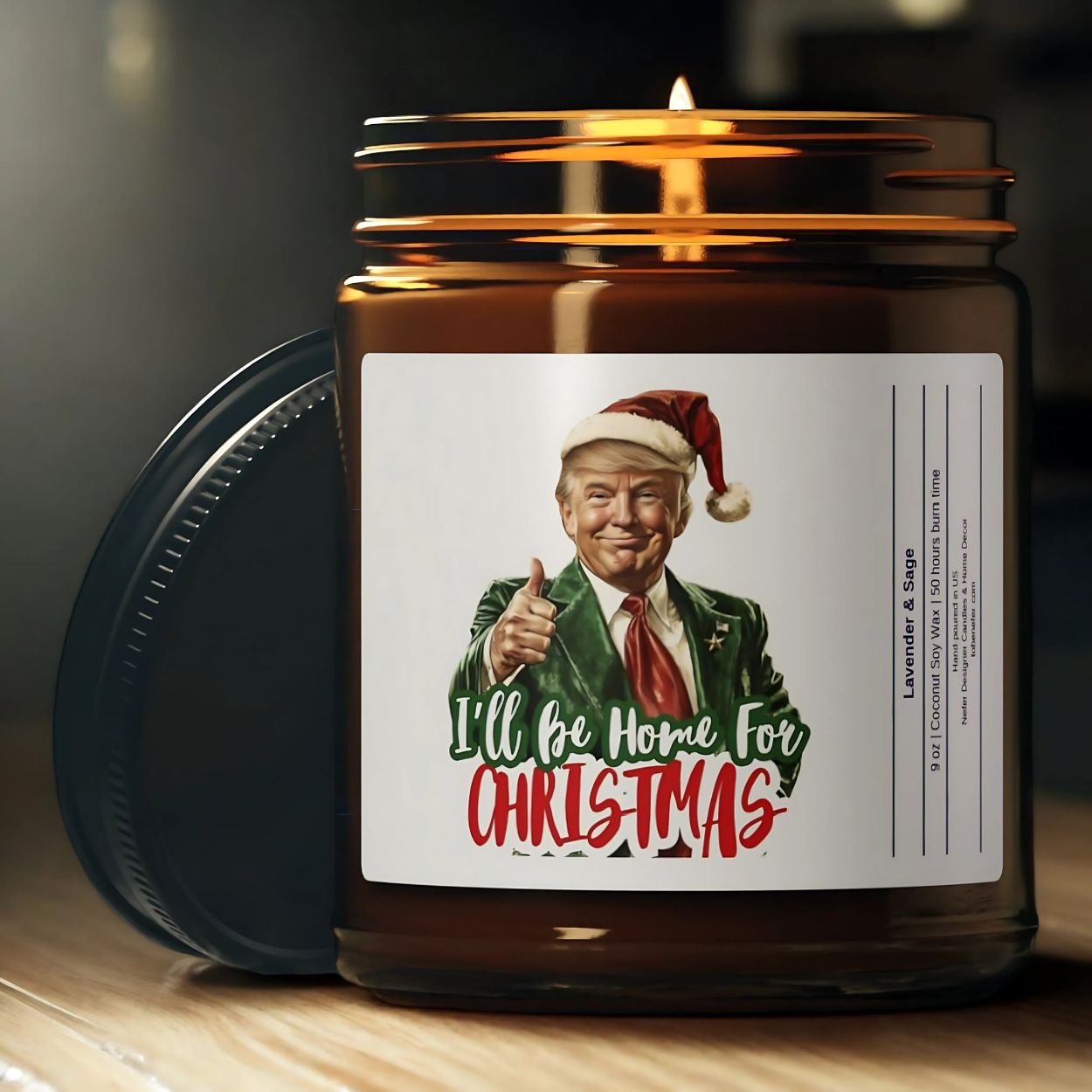 I Will be at Home for Christmas Donal Trump Candle | Election Candles