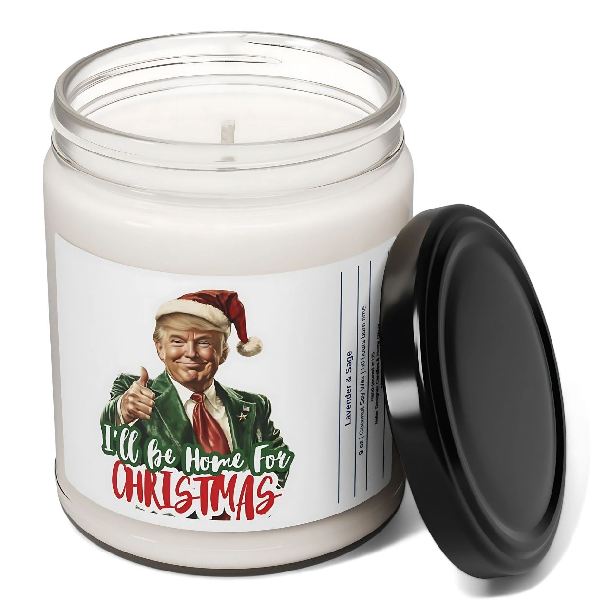 I Will be at Home for Christmas Donal Trump Candle | Election Candles