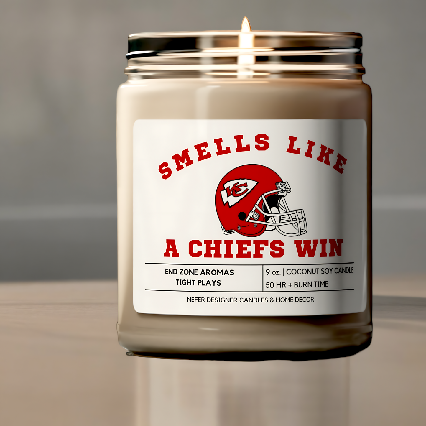 Smells Like a Kansas City Chiefs Win - Kansas City Lucky Game Day Candle